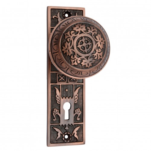 "Amittai" Brass Door Knob with Plate